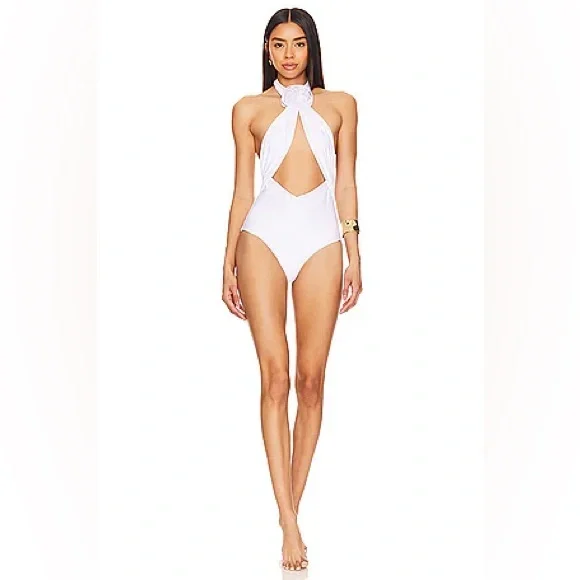 Beach Riot Rose Halter One-Piece Swimsuit, Size Large, $228